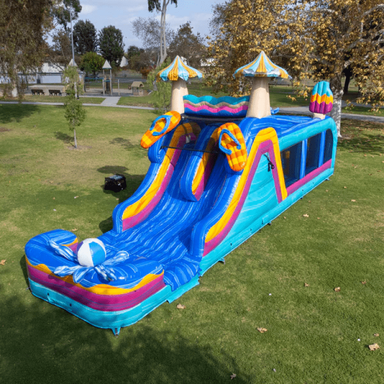 45' POOL PARTY WET DRY DUAL LANE OBSTACLE